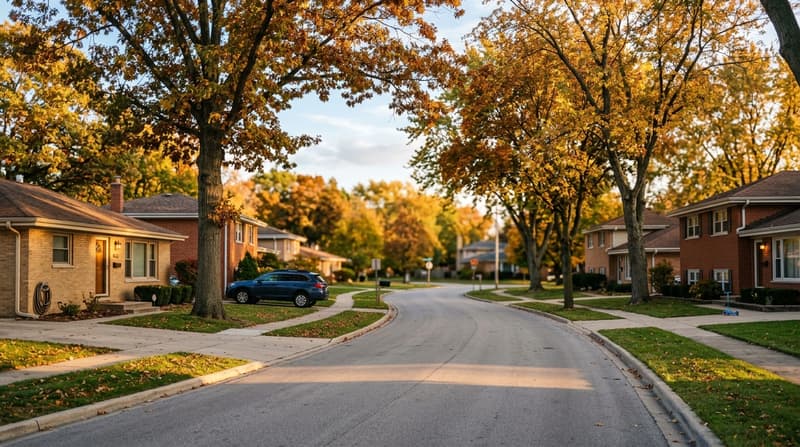 Addison, IL, illustrative neighborhood scene