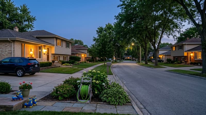 Kings Point, Addison, IL, illustrative neighborhood scene