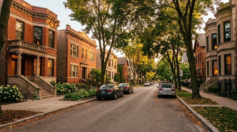Lincoln Park, Chicago, IL, illustrative neighborhood scene