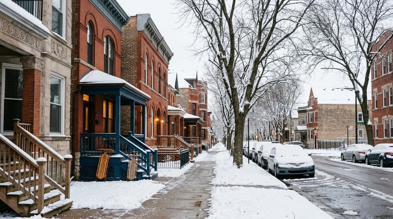 Pilsen, Chicago, IL, illustrative neighborhood scene