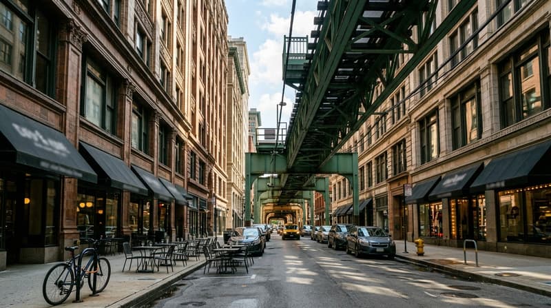 The Loop, Chicago, IL, illustrative neighborhood scene