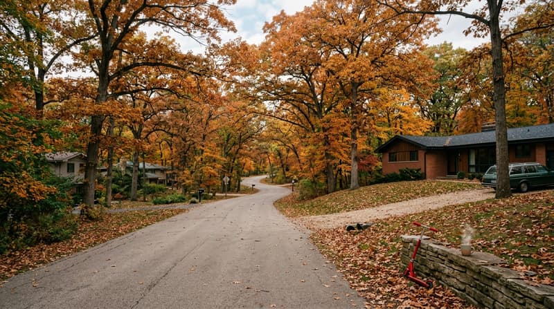 Denburn Woods, Downers Grove, IL, illustrative neighborhood scene