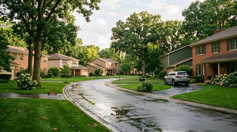 Orchard Brook, Downers Grove, IL, illustrative neighborhood scene
