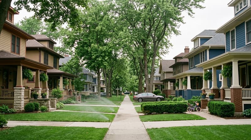 Randall Park, Downers Grove, IL, illustrative neighborhood scene
