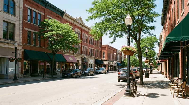 Downtown Elgin, Elgin, IL, illustrative neighborhood scene