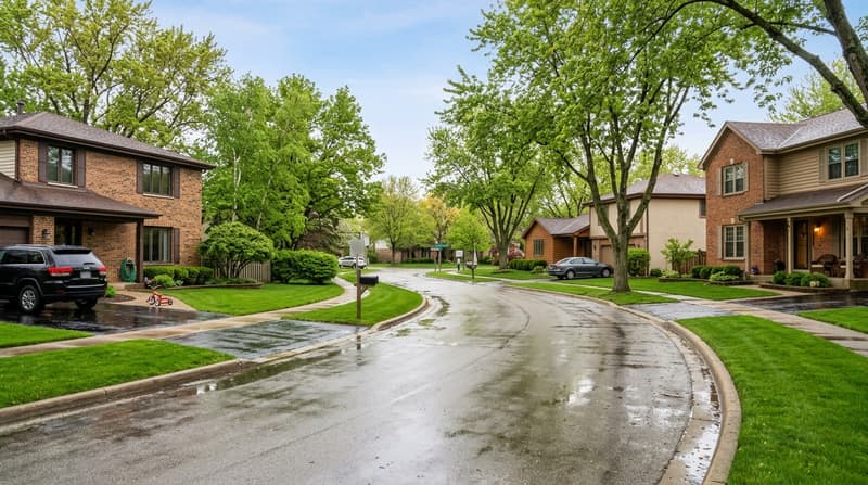 Beau Bien, Lisle, IL, illustrative neighborhood scene