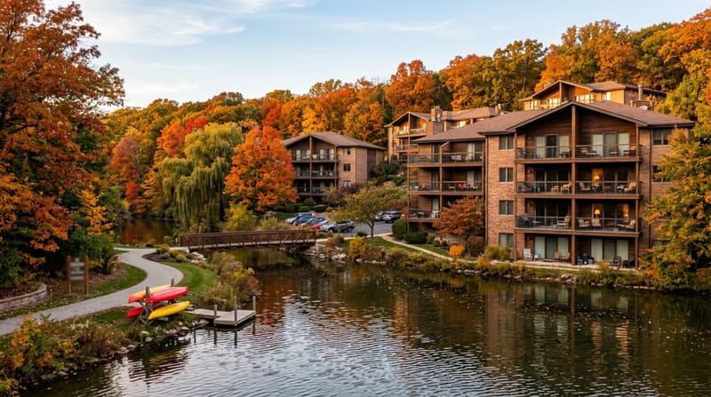 Four Lakes, Lisle, IL, illustrative neighborhood scene