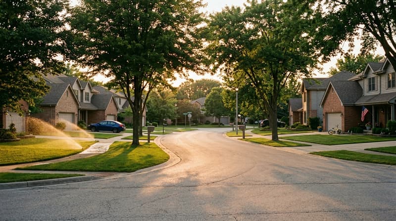 Grasmere, Mokena, IL, illustrative neighborhood scene