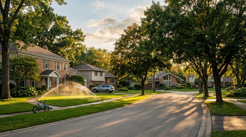 Saybrook, Naperville, IL, illustrative neighborhood scene