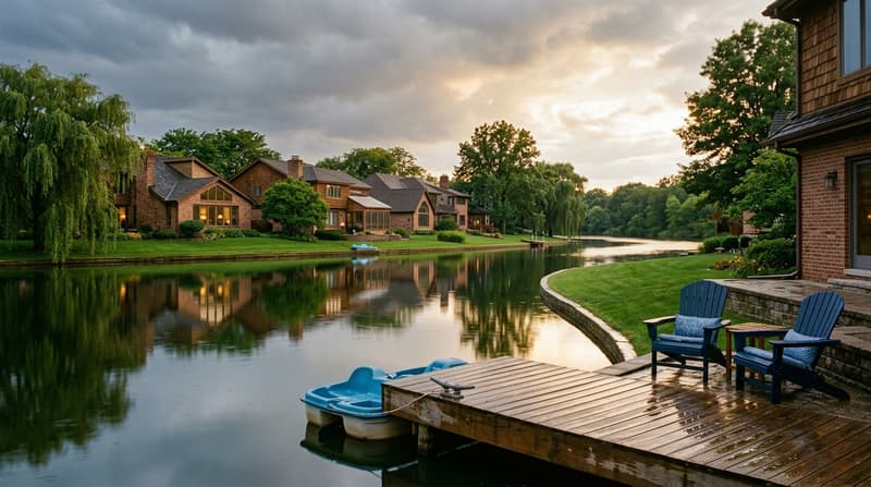 Briarwood Lakes, Oak Brook, IL, illustrative neighborhood scene