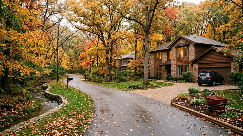 Ginger Creek, Oak Brook, IL, illustrative neighborhood scene