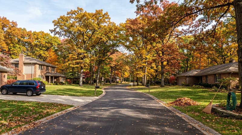 York Woods, Oak Brook, IL, illustrative neighborhood scene