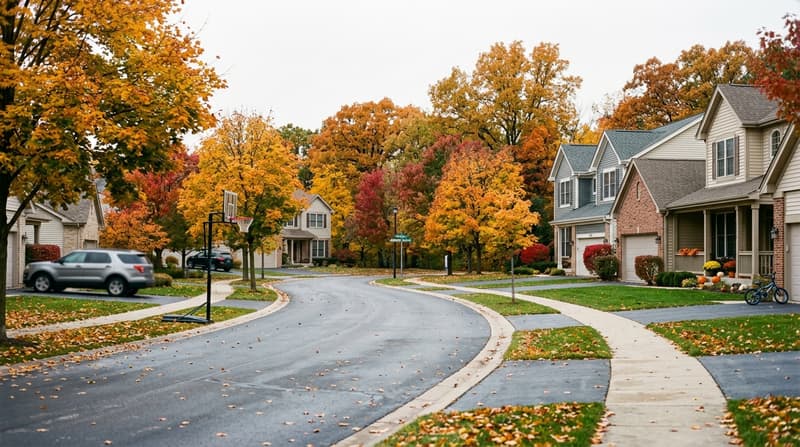 Gates Creek, Oswego, IL, illustrative neighborhood scene