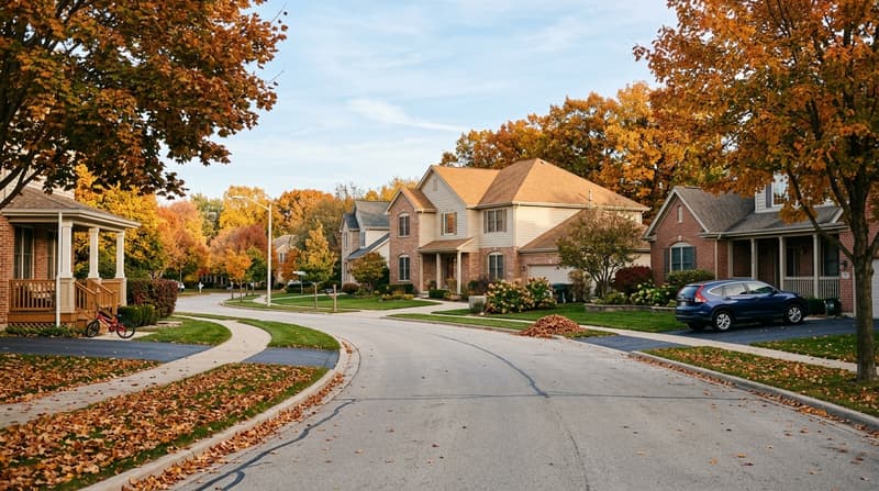 Lisle, IL, illustrative neighborhood scene