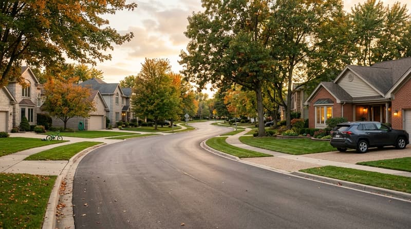 Mokena, IL, illustrative neighborhood scene