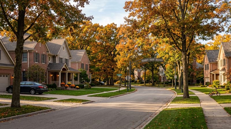 Naperville, IL, illustrative neighborhood scene