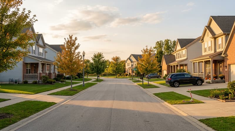 Oswego, IL, illustrative neighborhood scene