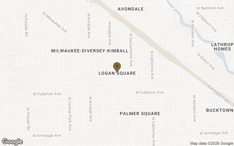 Map of Logan Square in Chicago