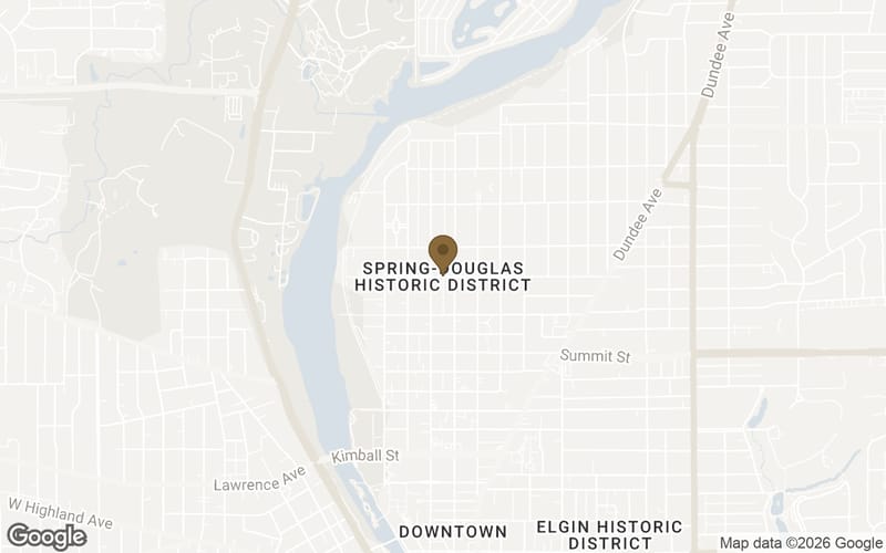 Map of Spring-Douglas Historic District in Elgin